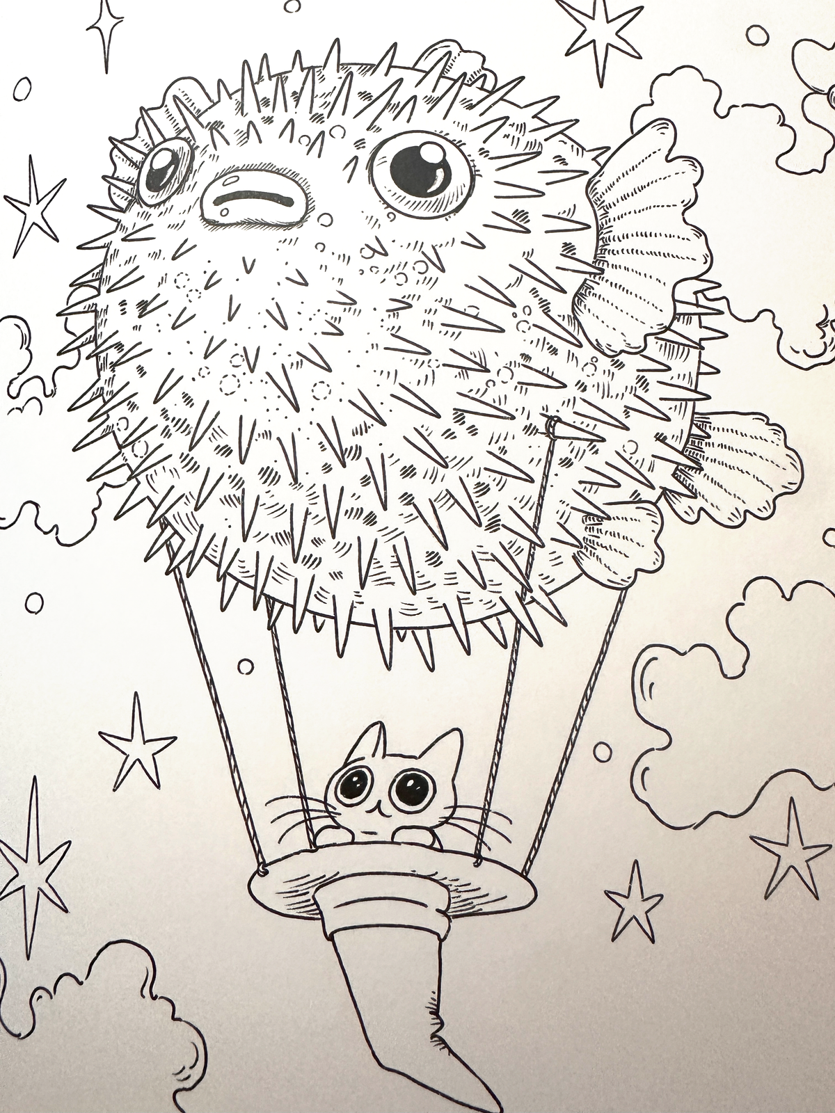 Witch Cat Coloring Book, Creepy Cute Fantasy Gift for Cat Lovers
