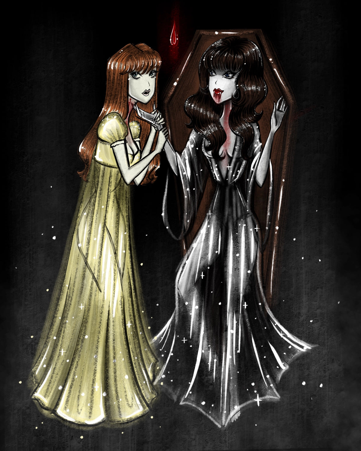 The Vampire Lovers Gothic Art Print
