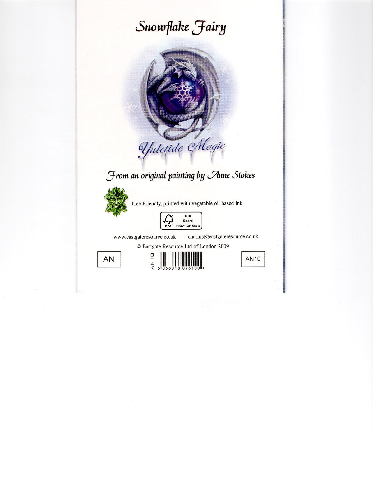 Snowflake Fairy Christmas Card – Anne Stokes Winter Dragon Envelope
