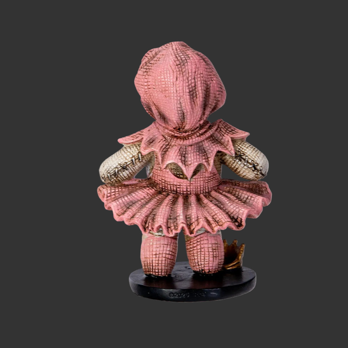 Pink Ghostface Pinhead Monster ballerina horror figurine on a black background