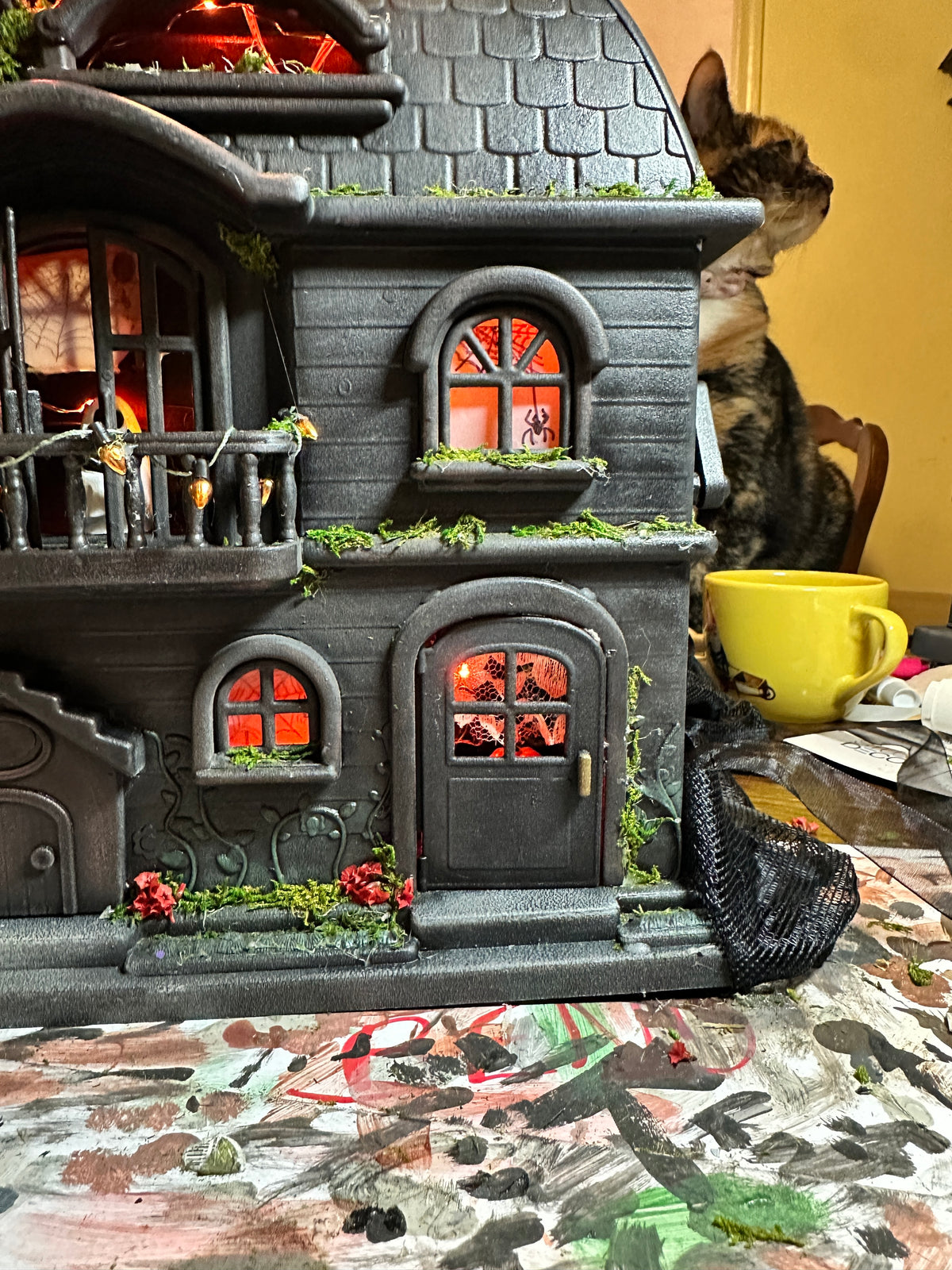Handcrafted Haunted House Halloween Miniature