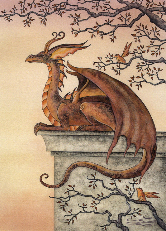 Amy Brown, Keeping Watch Dragon Mini Print, 5x7