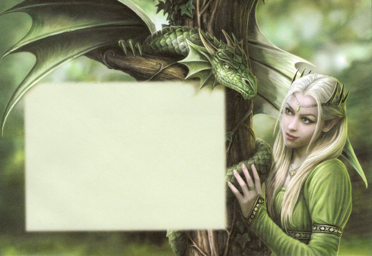 Kindred Spirits Greeting Card – Anne Stokes Elven Dragon Fantasy Art