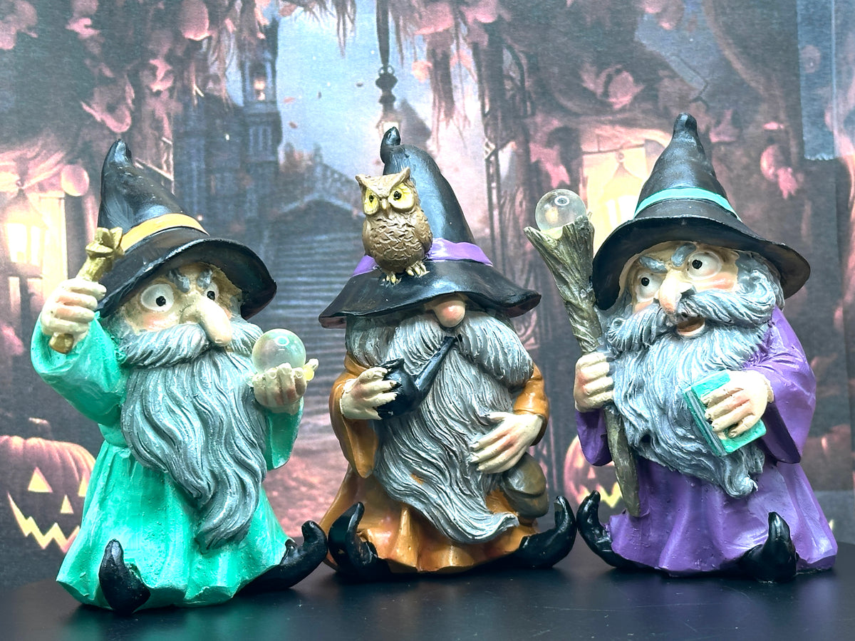 Spooky Wizard Miniature Set – Discontinued Halloween Fairy Garden & Gothic Gift