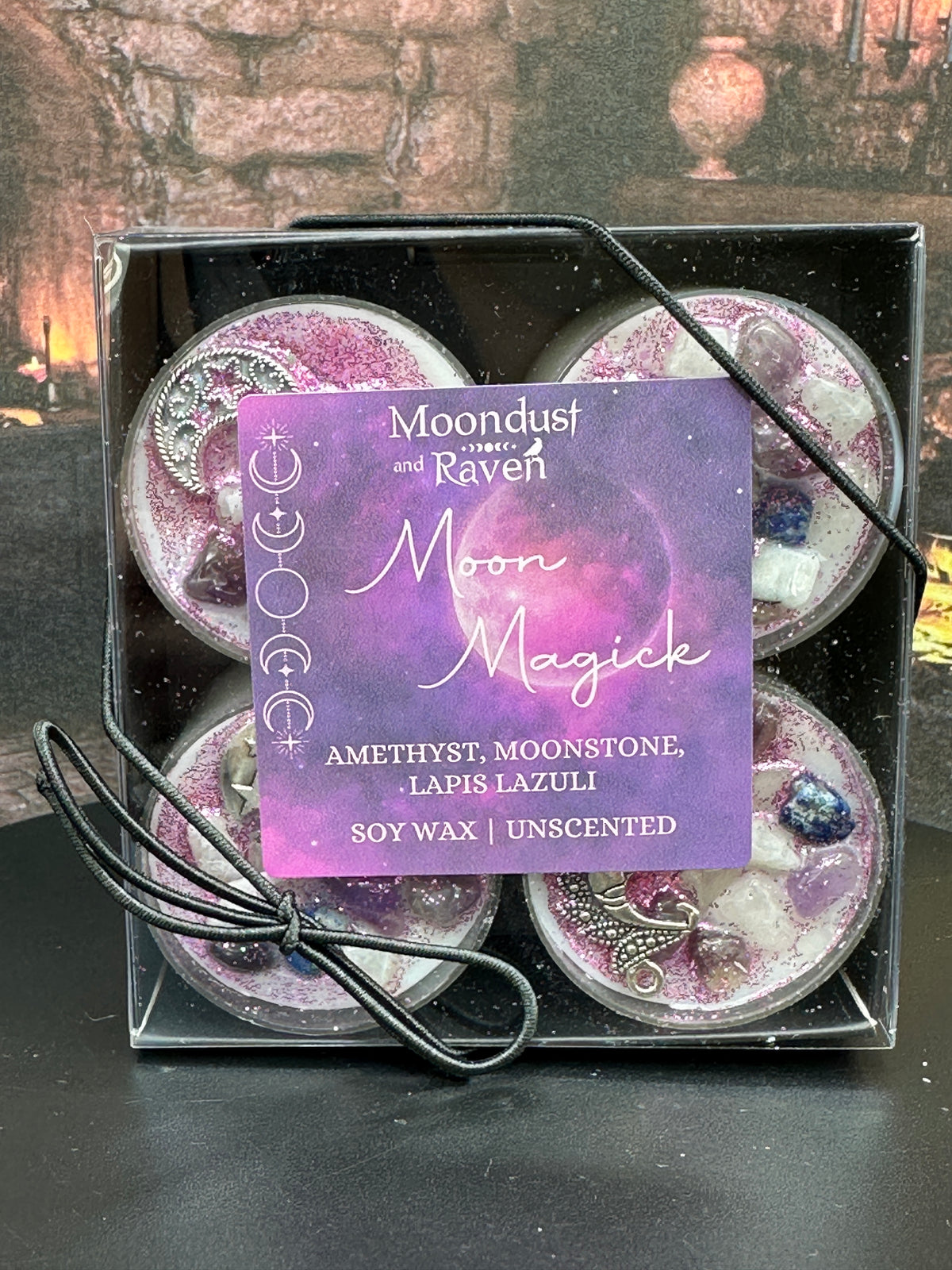 Moon Magick Crystal Tealight Set Witch Gift for Her