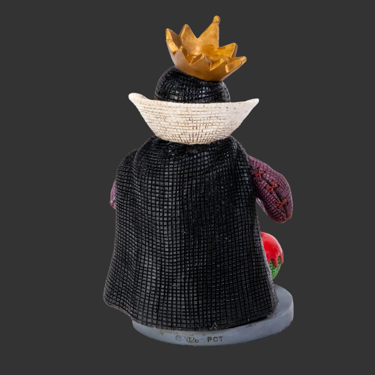 Back view of Evil Queen Pinhead Monster figurine showing black cape detail and hand-painted resin texture, 2026 Pinhead Monsters collectible by Ruben Macias