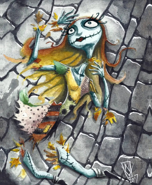 Sally Nightmare Before Christmas Art Print, Gothic Fan Art Gift