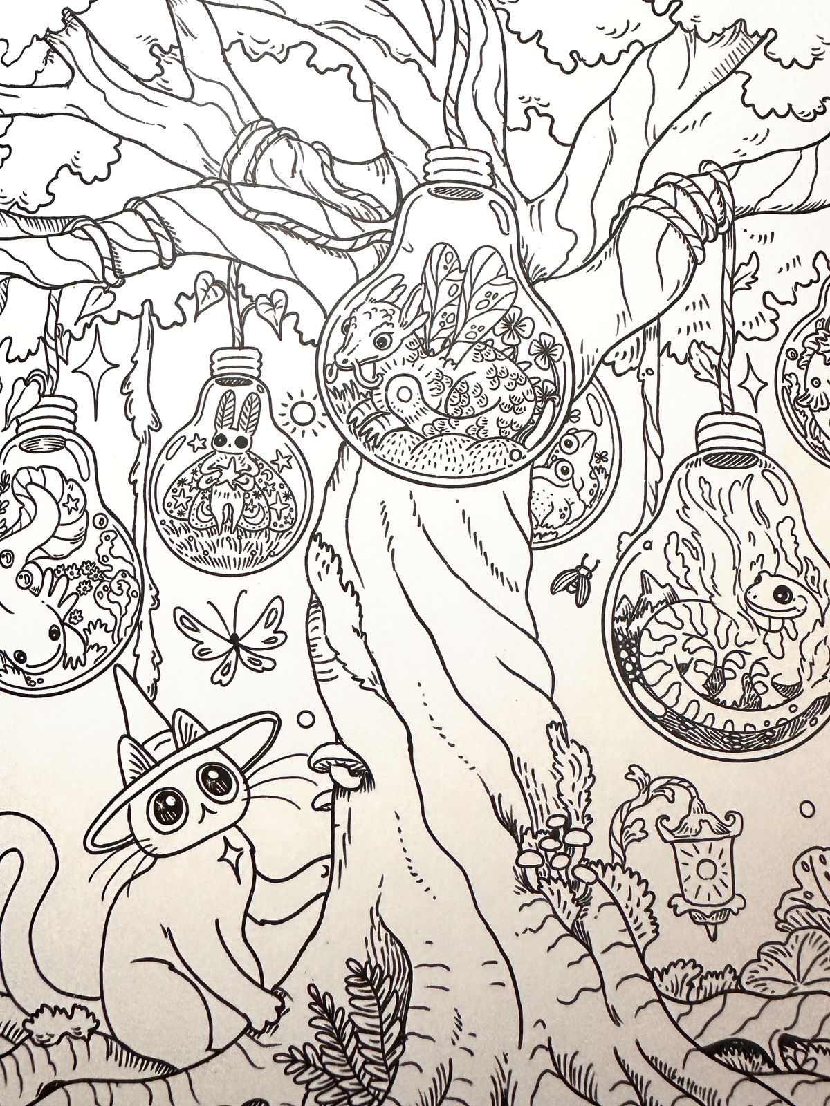 Witch Cat Coloring Book, Creepy Cute Fantasy Gift for Cat Lovers