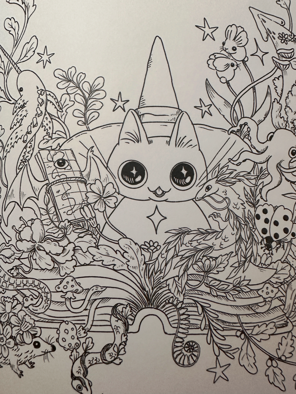 Witch Cat Coloring Book, Creepy Cute Fantasy Gift for Cat Lovers