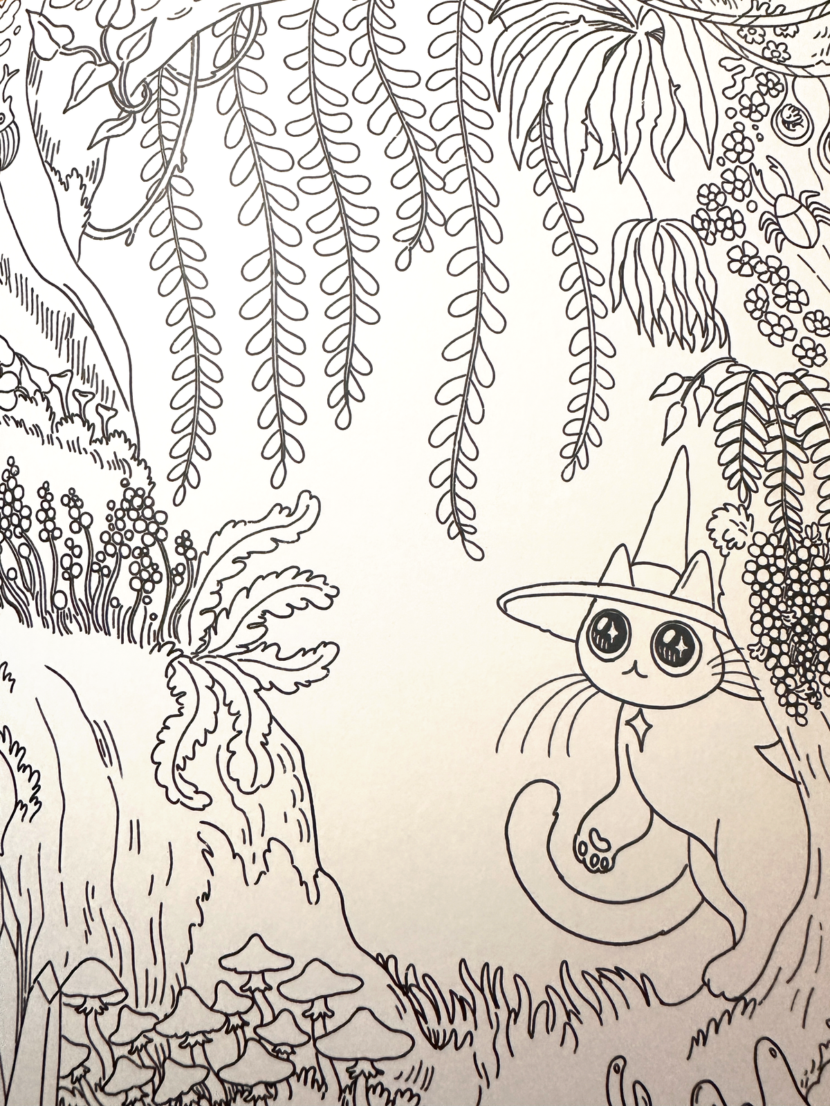 Witch Cat Coloring Book, Creepy Cute Fantasy Gift for Cat Lovers