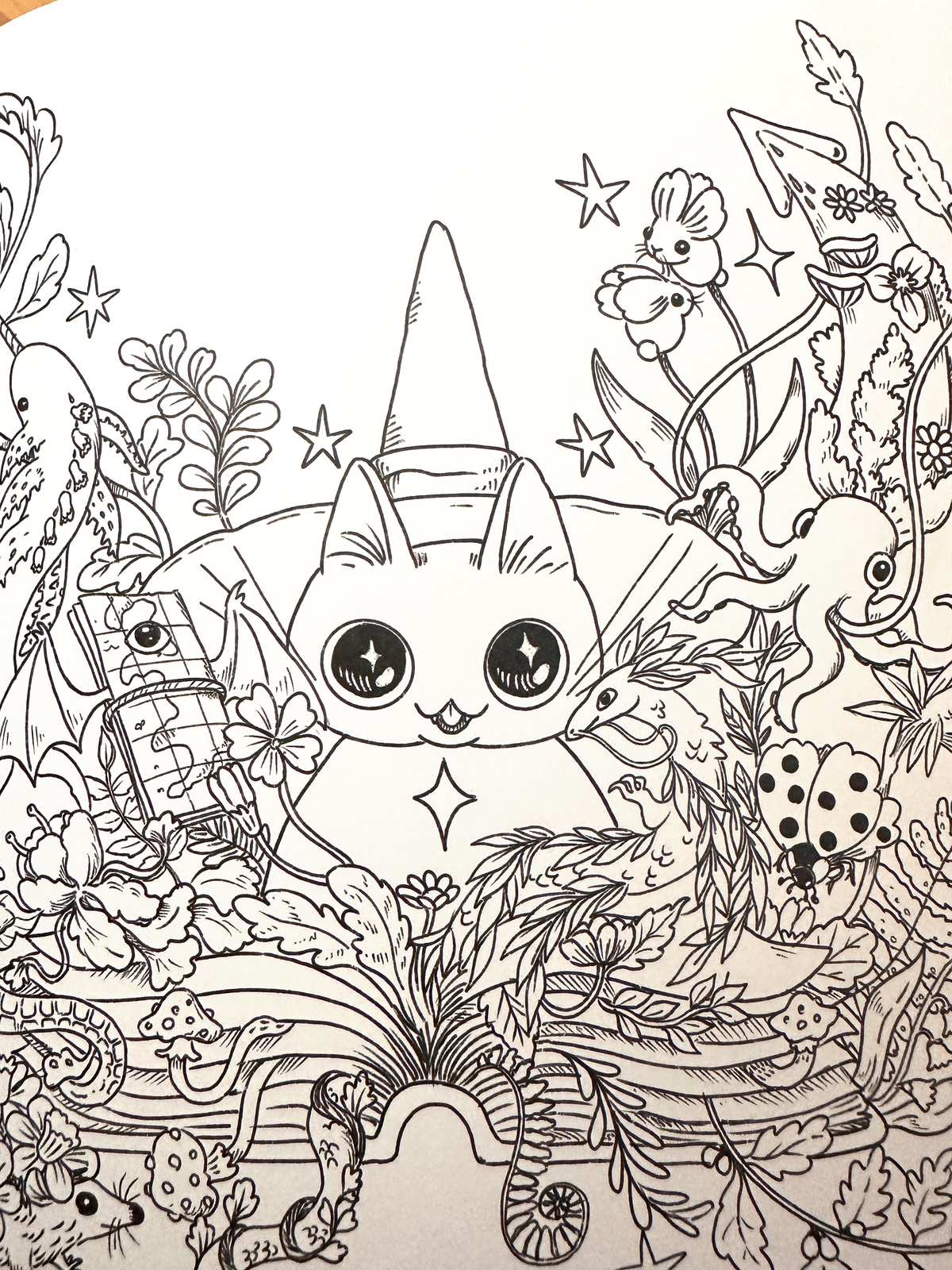 Witch Cat Coloring Book, Creepy Cute Fantasy Gift for Cat Lovers