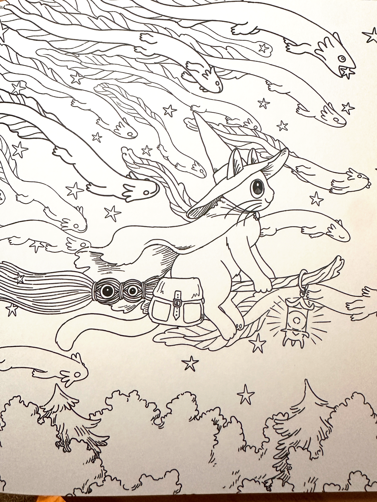 Witch Cat Coloring Book, Creepy Cute Fantasy Gift for Cat Lovers