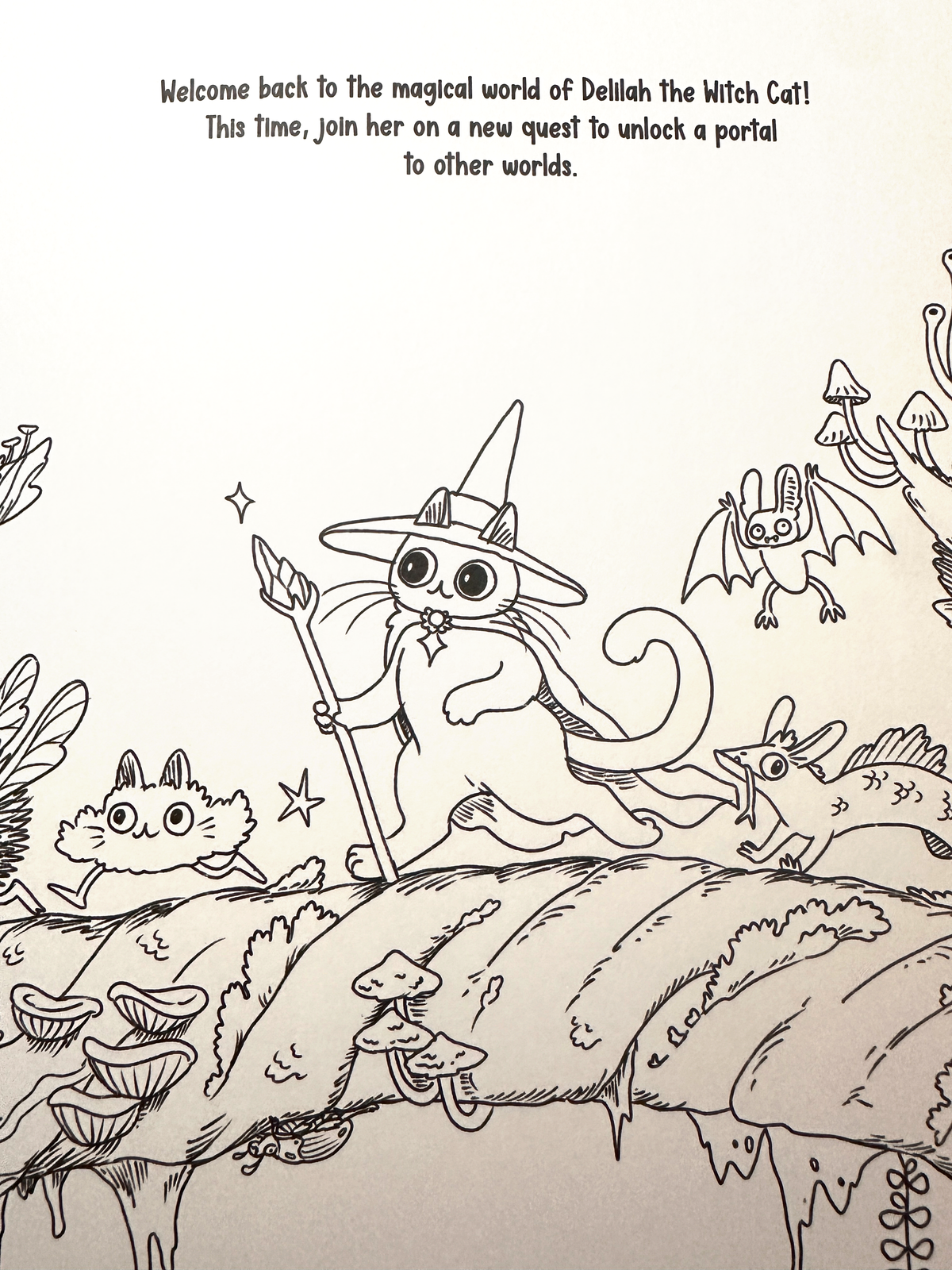 Witch Cat Coloring Book, Creepy Cute Fantasy Gift for Cat Lovers