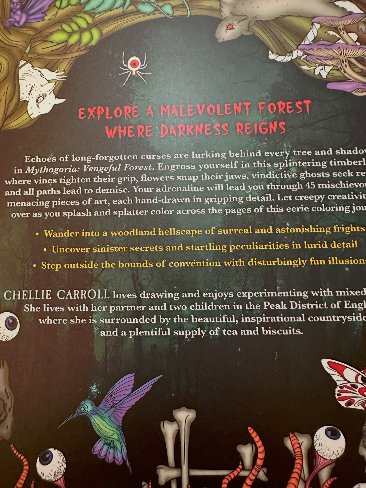Mythogoria Vengeful Forest Coloring Book, Dark Fantasy Gothic Gift for Horror Art Lovers