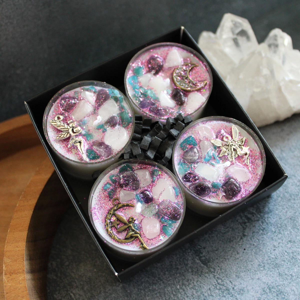 Fairy Dust Crystal Tealight Set Witch Gift for Her