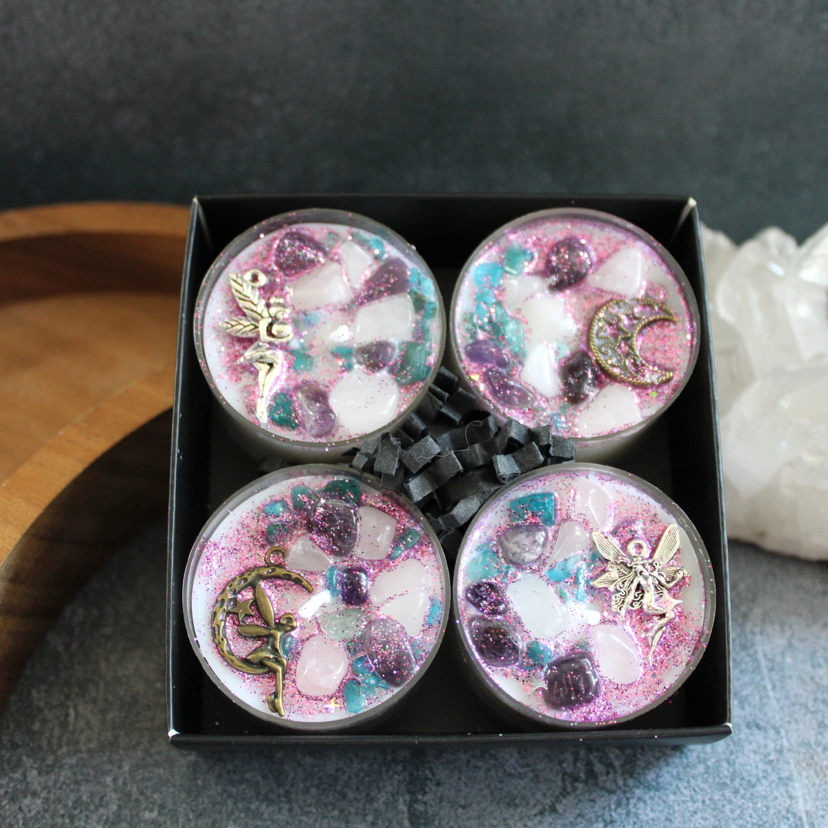 Fairy Dust Crystal Tealight Set Witch Gift for Her