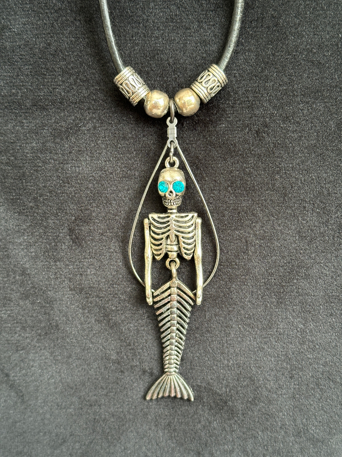 Skeleton Mermaid Necklace Gothic Jewelry Gift