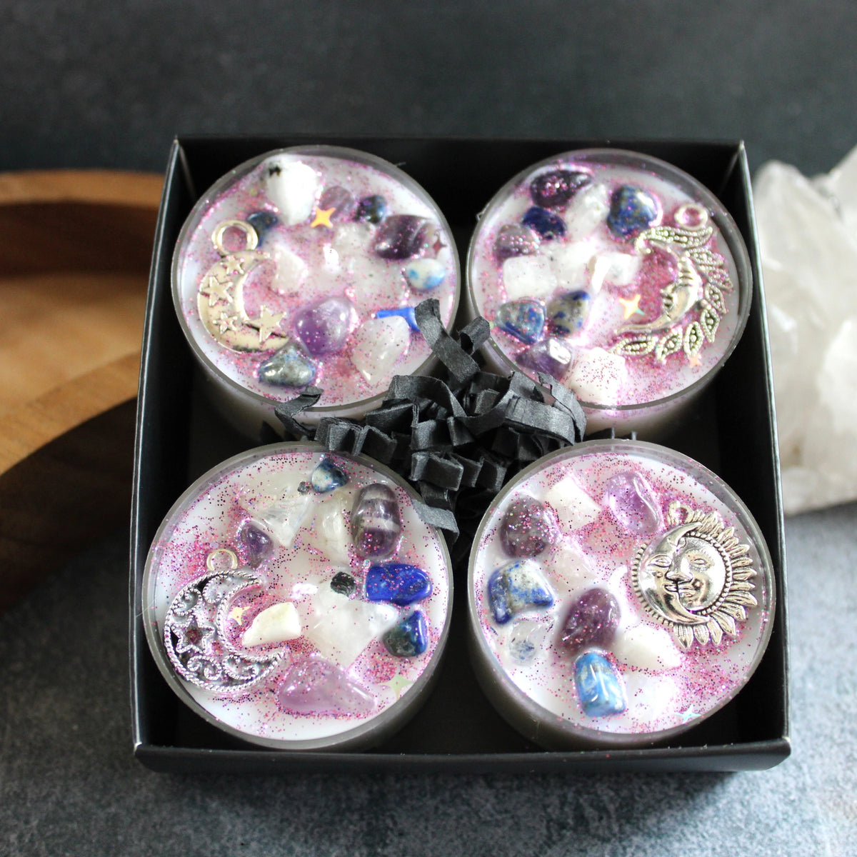 Moon Magick Crystal Tealight Set Witch Gift for Her