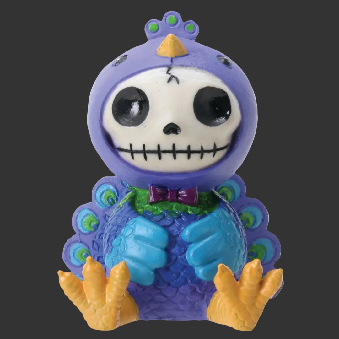 Furrybones Peacock Dandy, Creepy Cute Peacock Skeleton Figurine