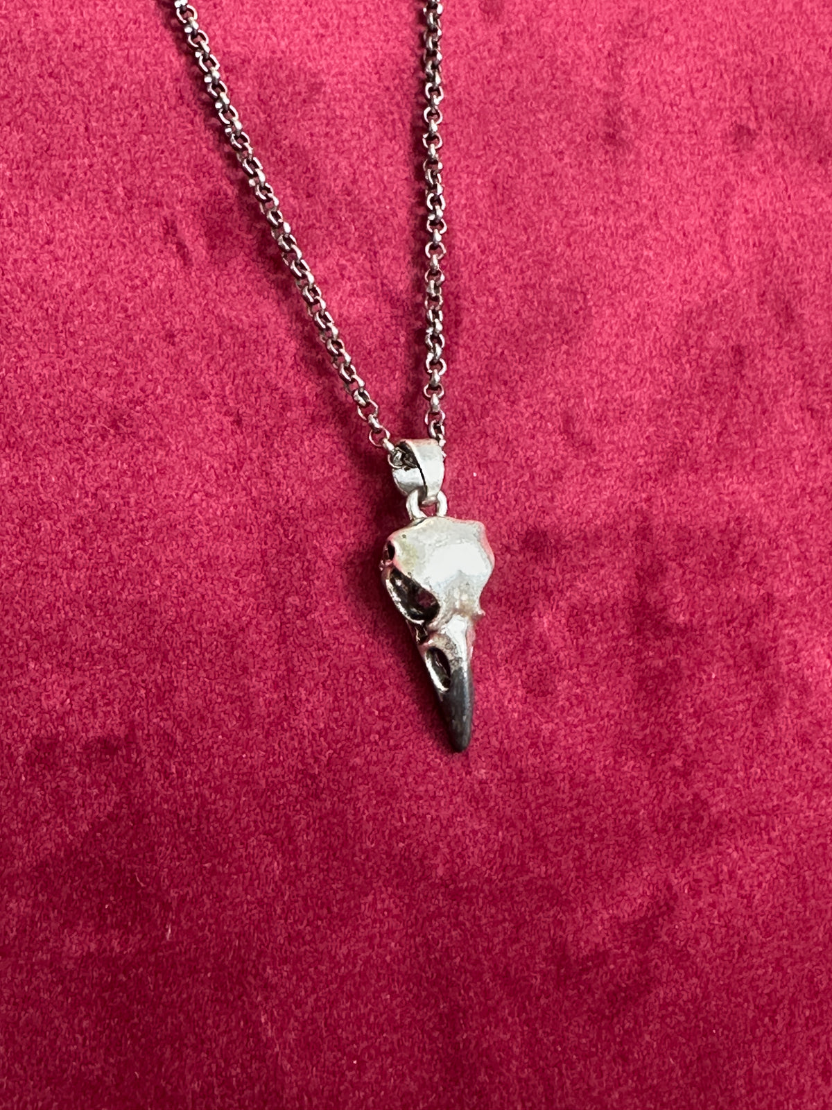 Raven Skull Necklace Gothic Pendant Gift