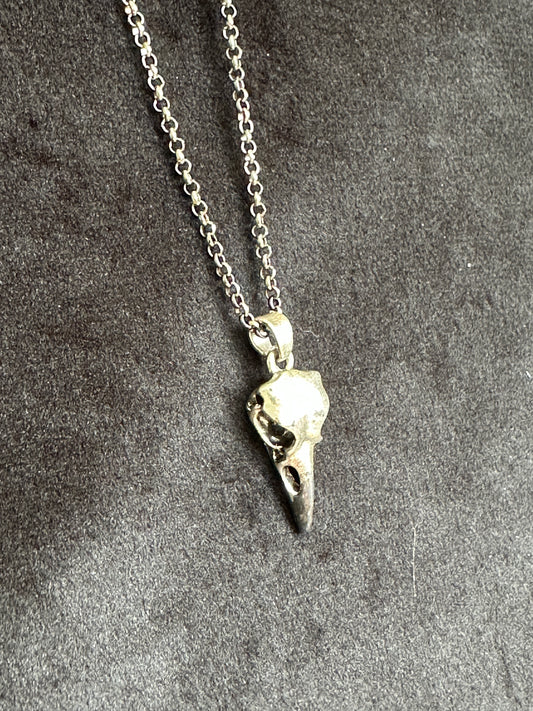 Raven Skull Necklace Gothic Pendant Gift