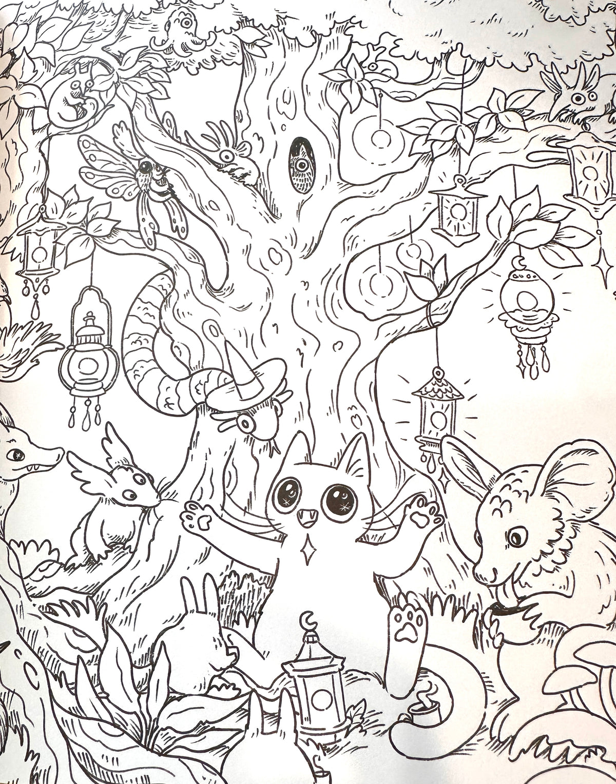 Witch Cat Coloring Book, Creepy Cute Fantasy Gift for Cat Lovers