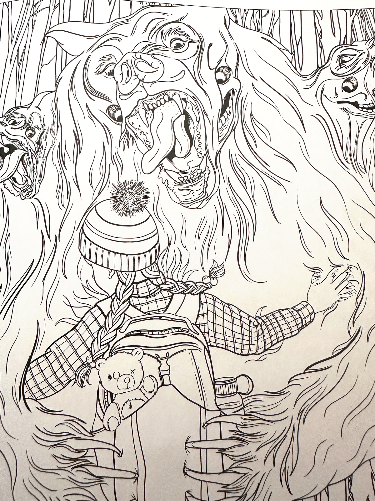 Mythogoria Vengeful Forest Coloring Book, Dark Fantasy Gothic Gift for Horror Art Lovers
