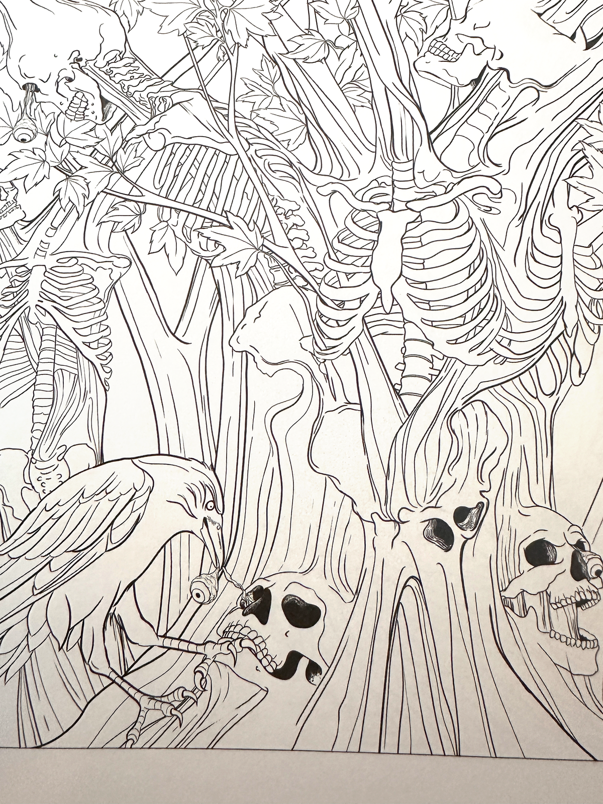 Mythogoria Vengeful Forest Coloring Book, Dark Fantasy Gothic Gift for Horror Art Lovers
