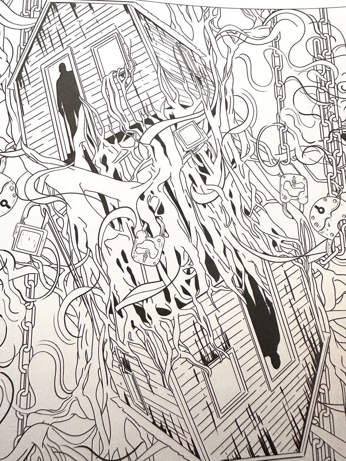 Mythogoria Vengeful Forest Coloring Book, Dark Fantasy Gothic Gift for Horror Art Lovers